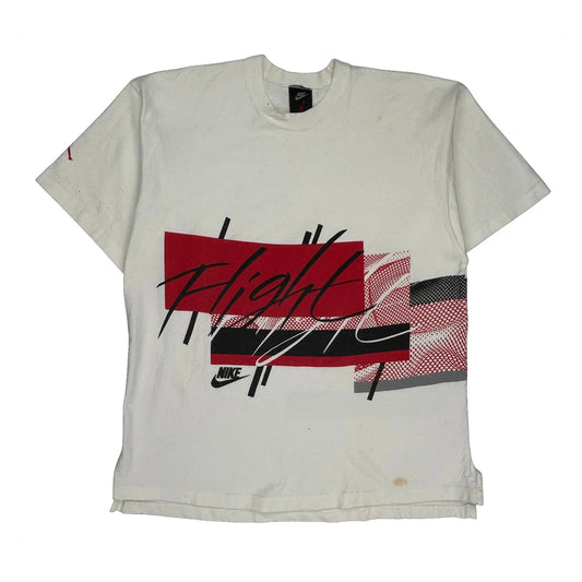 Flight Nike Graphic T-Shirt - XL White Cotton