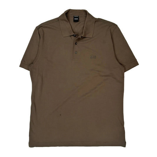 Boss Polo Shirt - Large Brown Cotton
