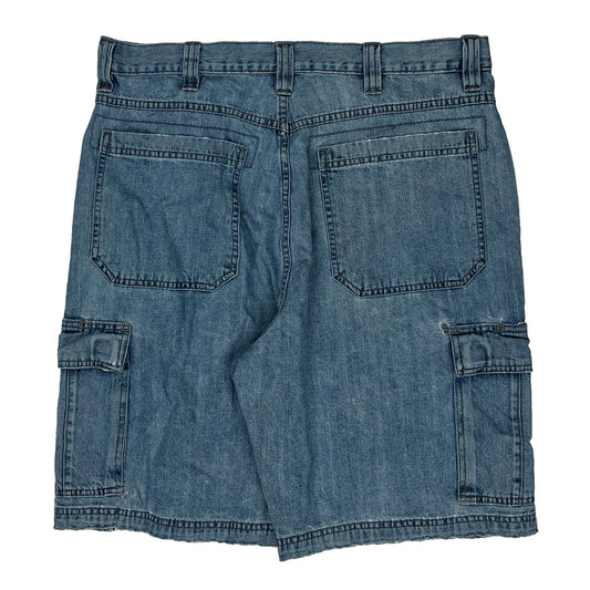 Wrangler Cargo Denim Shorts - 34W 10L Blue Cotton