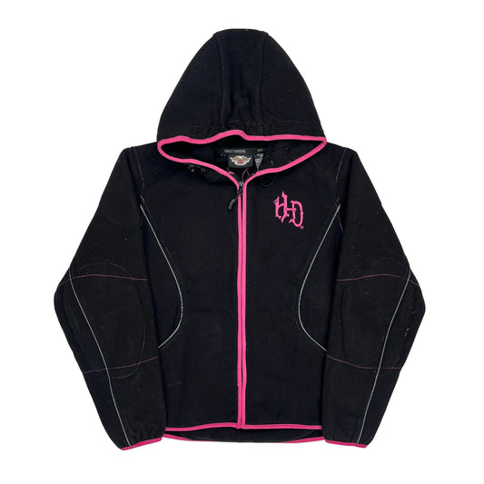 Vintage Harley Davidson Logo Harley Davidson Graphic Hoodie - Large Black Polyester