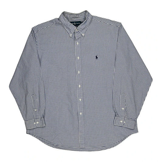 Ralph Lauren Checked Shirt - 2XL Blue Cotton