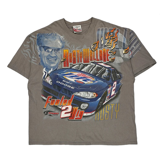Rusty Wallace Chase Authentics Graphic Aop T-Shirt - 4XL Grey Cotton