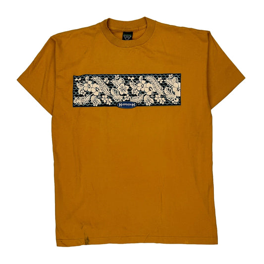 Hawaiian Danish Single Stitch T-Shirt - XL Orange Cotton