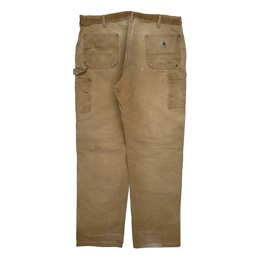Carhartt Double Knee Carpenter Trousers - 40W 30L Beige Cotton