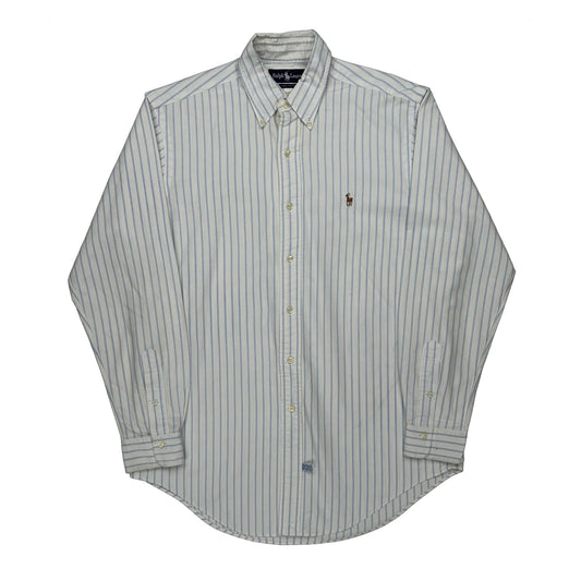 Ralph Lauren Striped Shirt - Medium White Cotton