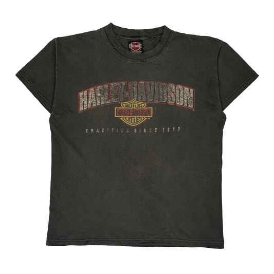 Canada Harley Davidson Graphic T-Shirt - Medium Black Cotton