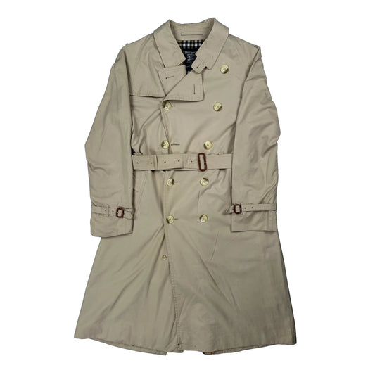 Burberry Checked Trench Coat - XL Beige Cotton