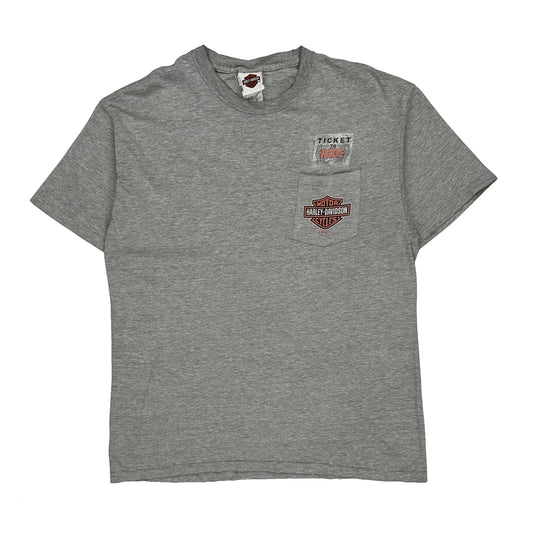 Daytona Beach, Fl Harley Davidson Graphic T-Shirt - Large Grey Cotton