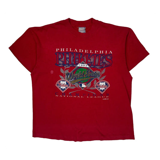 Philadelphia Phillies Mlb Single Stitch T-Shirt - XL Red Cotton