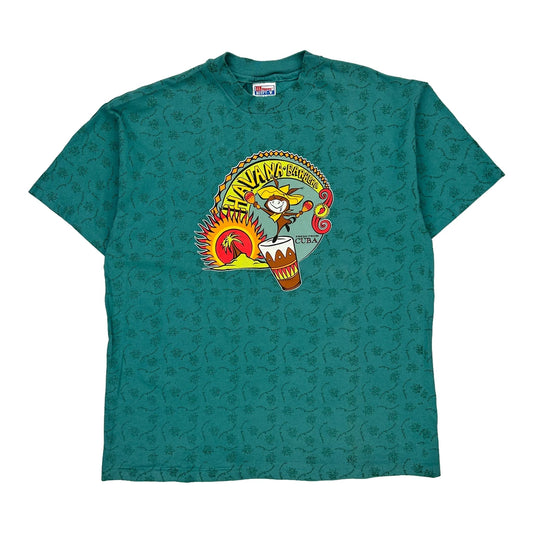 Havana Barbera Hanes Single Stitch T-Shirt - XL Green Cotton