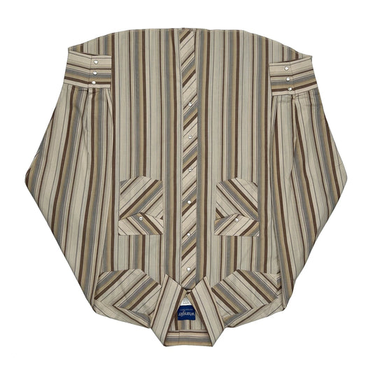 Wrangler Striped Shirt - XL Beige Cotton Blend