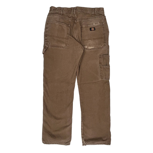 Dickies Carpenter Trousers - 32W 29L Brown Cotton