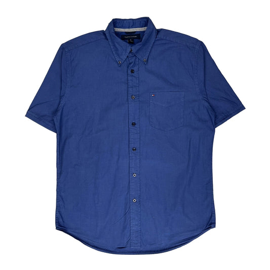 Tommy Hilfiger Short Sleeve Shirt - Medium Blue Cotton