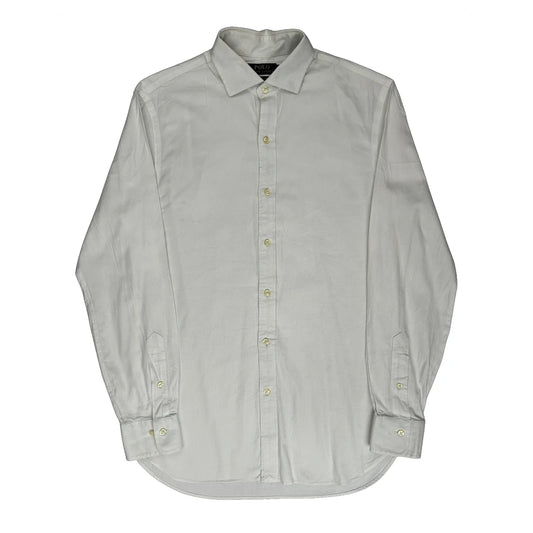 Easy Care Polo By Ralph Lauren Slim Fit Shirt - Medium White Cotton