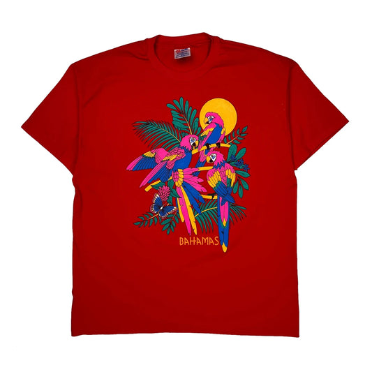 Hanes Single Stitch T-Shirt - XL Red Cotton Blend