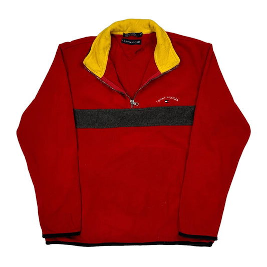 Tommy Hilfiger Collared Fleece - Medium Red Polyester