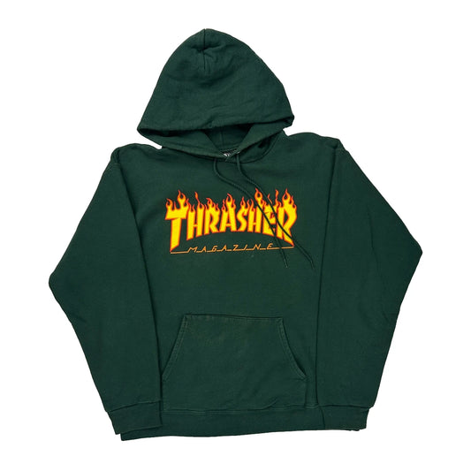 Magazine Thrasher Graphic Hoodie - Small Green Cotton