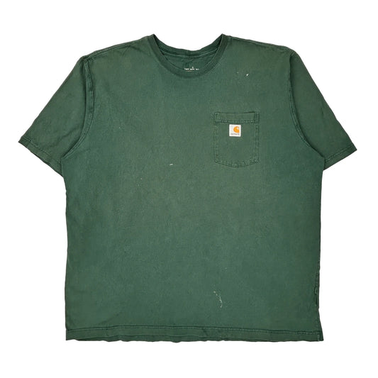 Carhartt T-Shirt - Large Green Cotton