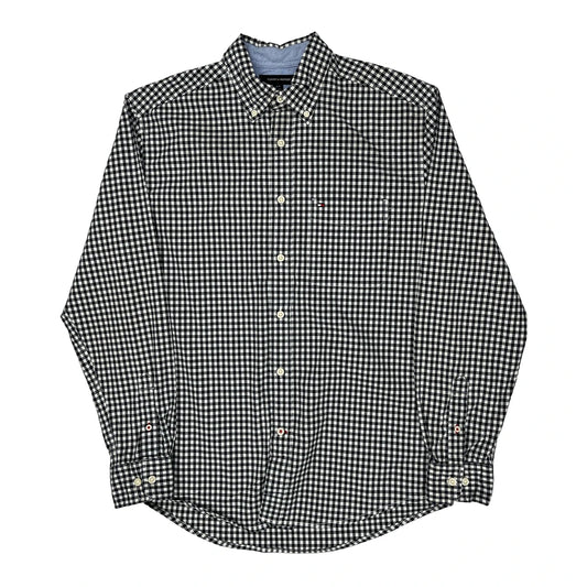 Tommy Hilfiger Checked Shirt - Small Black & White Cotton