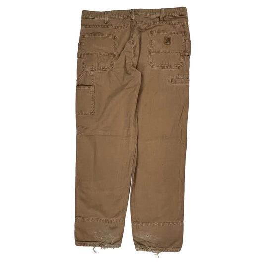 Carhartt Double Knee Carpenter Trousers - 38W 30L Brown Cotton