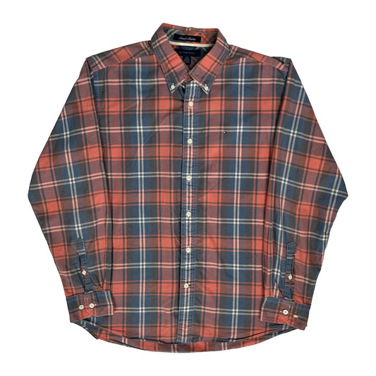 Tommy Hilfiger Checked Shirt - Large Red Cotton