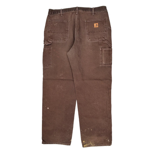 Carhartt Carpenter Trousers - 36W 33L Brown Cotton