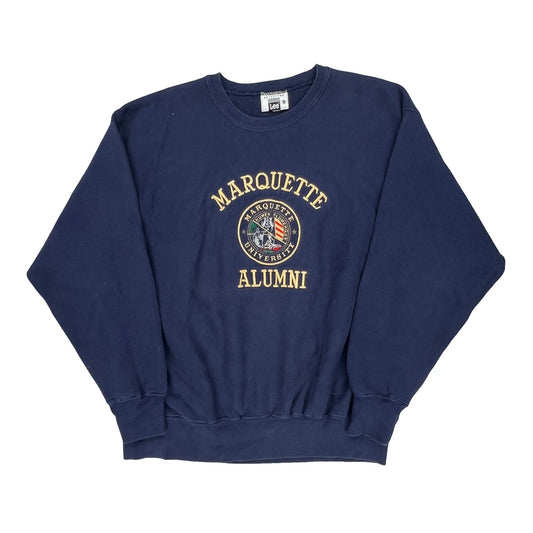 Made In USA Lee College Sweatshirt - 2XL Navy Cotton