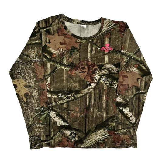 Mossy Oak Camo Long Sleeve T-Shirt - XL Camo Cotton