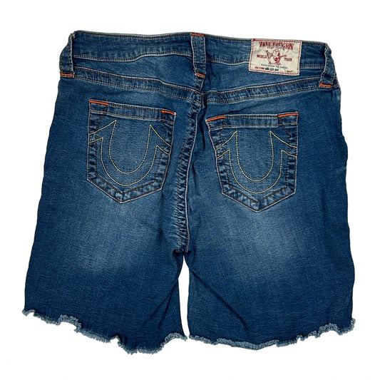 True Religion Denim Shorts - 28W UK 8 Blue Denim