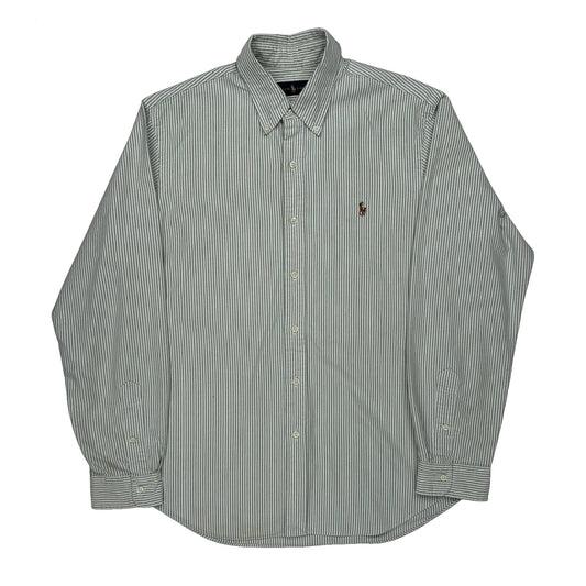 Ralph Lauren Striped Shirt - Large Green Cotton