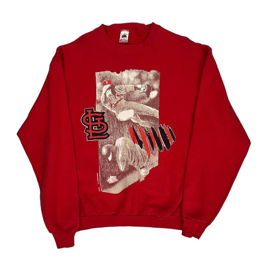 Vintage St. Louis Cardinals Fruit Of The Loom Graphic Sweatshirt - XL Red Cotton Blend