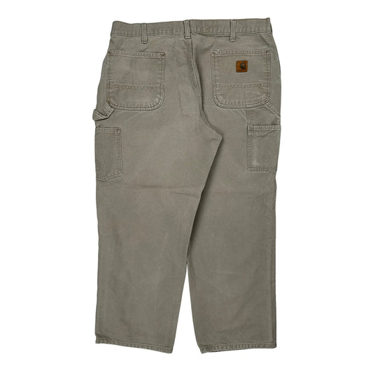 Carhartt B11 Des Carpenter Trousers - 36W 28L Grey Cotton