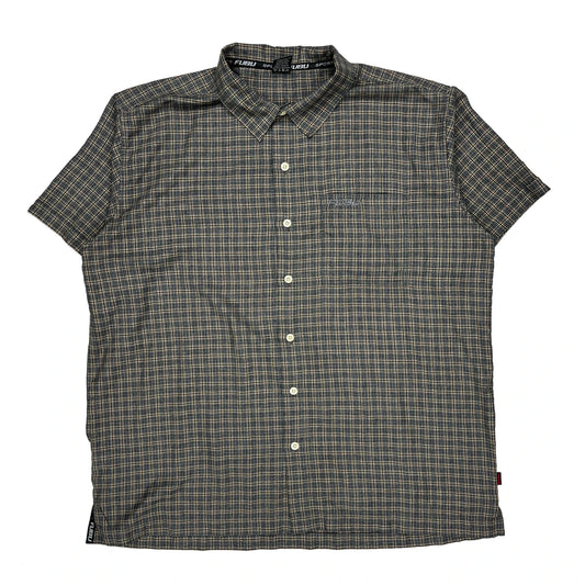 Fubu Checked Short Sleeve Shirt - 2XL Grey Polyester