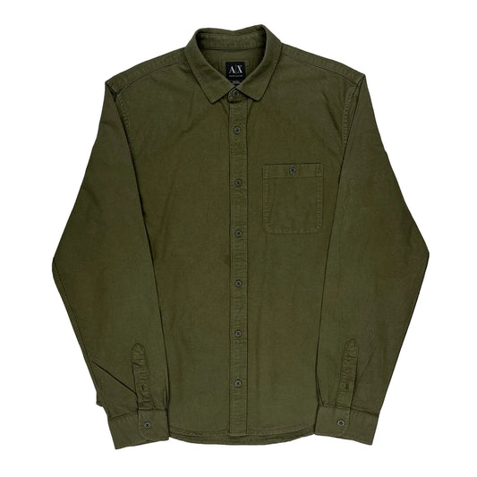 Armani Exchange Shirt - Large Green Cotton