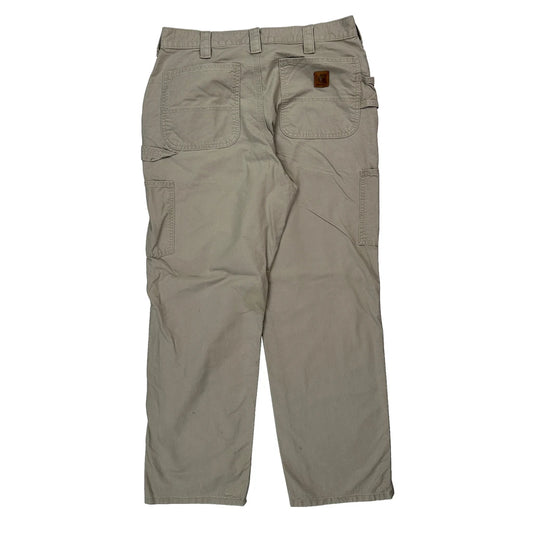 Carhartt B151 Tan Carpenter Trousers - 32W 31L Beige Cotton