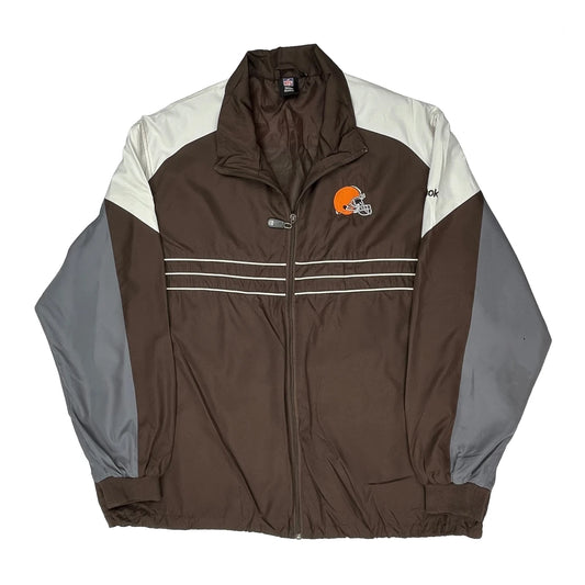 Vintage Nfl Team Reebok Track Jacket - XL Brown Polyester