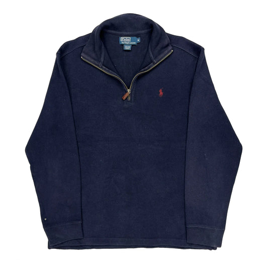 Vintage Polo By Ralph Lauren 1/4 Zip - Medium Navy Cotton