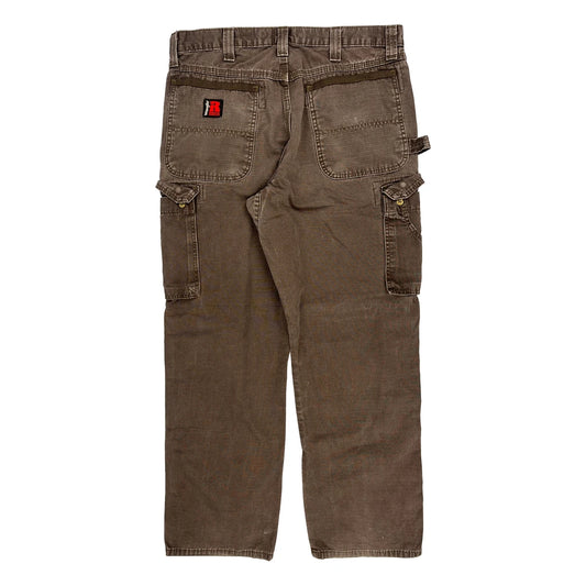 Wrangler Carpenter Trousers - 34W 32L Brown Cotton