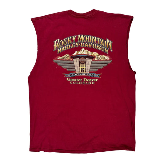 Rocky Mountain Harley Davidson Graphic Vest - 2XL Red Cotton