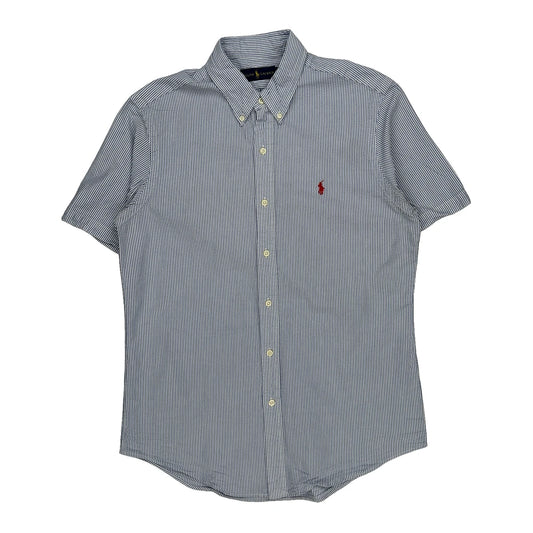 Ralph Lauren Striped Short Sleeve Shirt - Medium Blue Cotton
