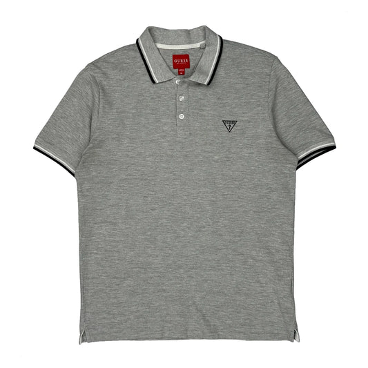 Guess Polo Shirt - Medium Grey Cotton Blend
