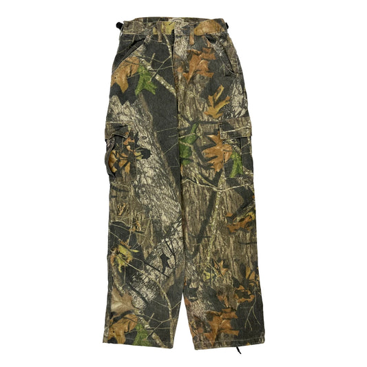 Mossy Oak Cargo Trousers - Small Camo Cotton Blend