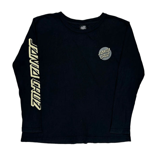 Age 10 Santa Cruz Graphic Long Sleeve T-Shirt - Medium Black Cotton