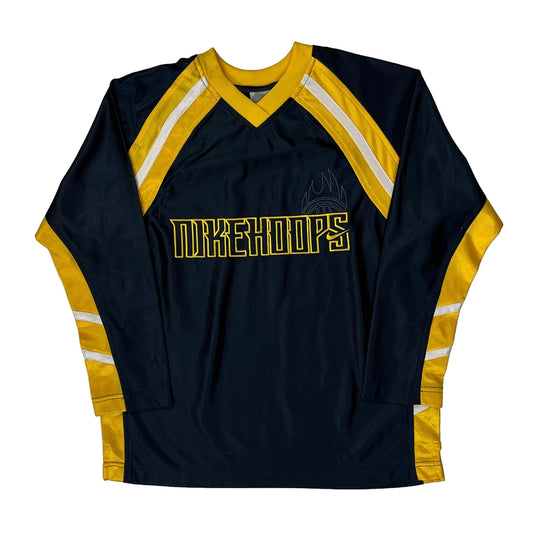 Vintage Age 10-14 Nike Striped Jersey - Medium Navy Polyester