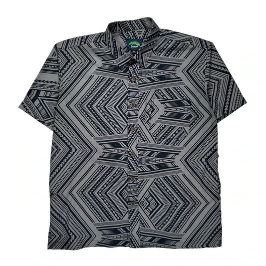 Eveni Hawaiian Shirt - XL Black Cotton