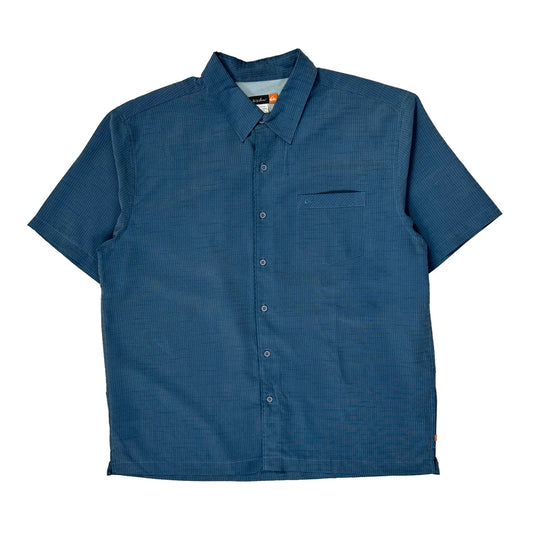 Vintage Quiksilver Checked Short Sleeve Shirt - 2XL Blue Polyester