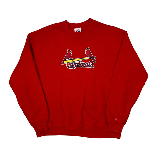 Cardinals Majestic Graphic Sweatshirt - Large Red Cotton