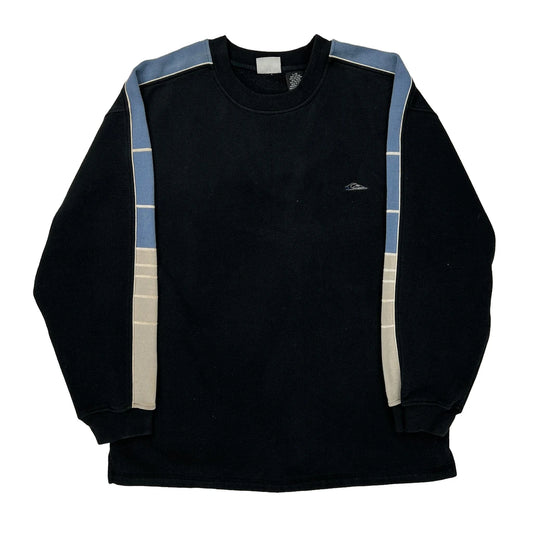 Quiksilver Striped Long Sleeve T-Shirt - Large Beige Cotton