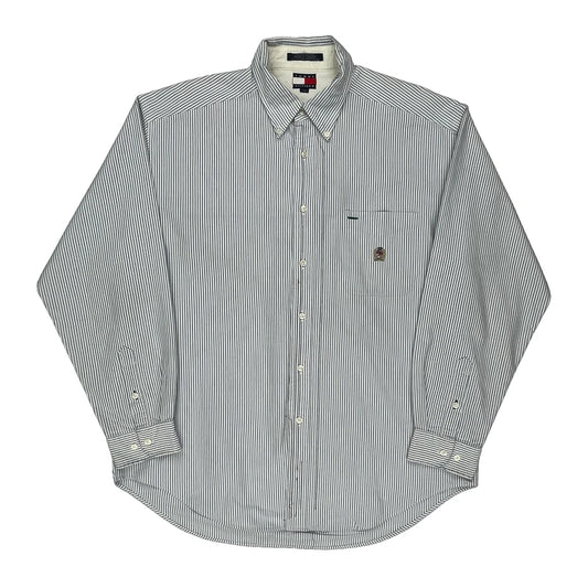 Tommy Hilfiger Striped Shirt - Large Blue Cotton