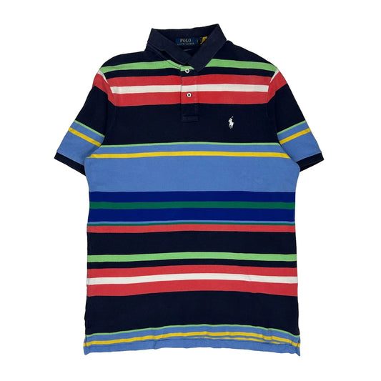 Polo By Ralph Lauren Striped Polo Shirt - Large Multicoloured Cotton